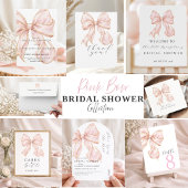 Sticker Rond Pink Bow Bridal Shower