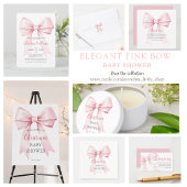 Elegante Coquette Roze Bow Girl Baby shower Kaart