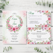 Numéro de table botanique aux nuances de rose pous (Personnalisez la collection de ce créateur indépendant.)
