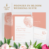 Carte De Placement Peony Flower Mariage élégant