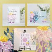 Cartons Réponse Elégant rose violet bleu Dahlia Aquarelle Art