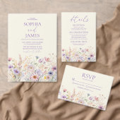 Carte de réponse de mariage de prairie de fleurs s (Personnalisez la collection de ce créateur indépendant. )