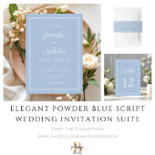 Livre D'or Elegant Powder Blue Script Wedding