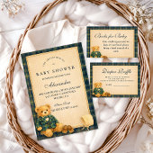 Invitation Elegant Preppy Teddy Bear Baby Shower