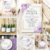 Serviette En Papier Rustic Purple Flower Bridal Shower Celebration