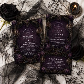 Save The Date Mariage gothique violet élégant