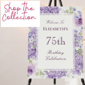 Invitation pour les 75 ans Élégante Fleur Violette