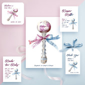 Serviette En Papier Elégant Baby shower de Bow en Argent Bleu