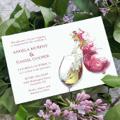 Signe De Table Menu de mariage élégant danse vin rouge blanc