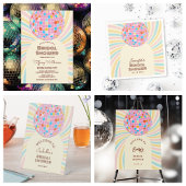 Retro Roze Disco Bal Groovy Boho Bruidsfeest Servet