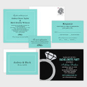 Invitation Soirée de Mariage Soirée Aqua Blue Black