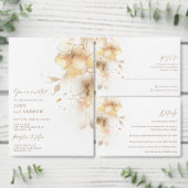 Cartons Réponse Mariage Floral d'automne d'or (Personnalisez la collection de ce créateur indépendant.)