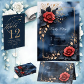 Serviette En Papier Élégant arrangement rose avec feuillage doré