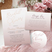 Sticker Rond Simple Rose Gold Gradient Bridal Shower 