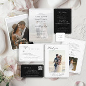 Invitation Élégant menu de mariage imprimable noir