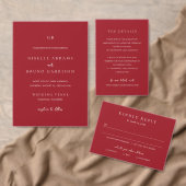 Éventail Elegant Ruby Red Modern Wedding Program (Personnalisez la collection de ce créateur indépendant. )