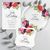 Boho rustieke Waterverf Bloemen 70e verjaardagsfee Acryl Uitnodigingen