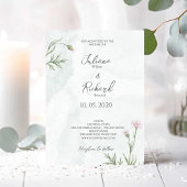 Invitation Élégant Mariage floral de pavot rose rustique
