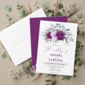 Menu Élégant Mariage géométrique violet rustique (Personnalisez la collection de ce créateur indépendant. Test)