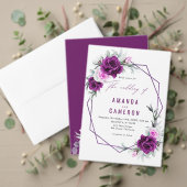 Carte De Placement Élégant Mariage géométrique violet rustique (Personnalisez la collection de ce créateur indépendant. Test)