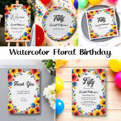 Invitation Aquarelle couleur rose pâle Rose florale Anniversa