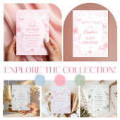 Invitation Animaux de la Jungle Safari Rose Tendre Doux Éléga