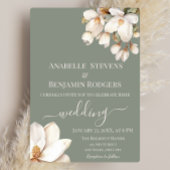 Elegant Sage Groen en Wit Bloemen Bruiloft Kaart