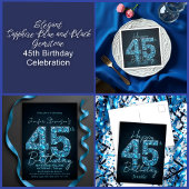 Serviette En Papier Sapphire Blue and Black Gemstone 45e anniversaire