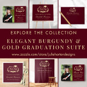 Invitation Élégant Script Burgundy College Graduation Party