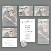 Carte D'accompagnement Écriture moderne blanc défraîchi détails mariage p