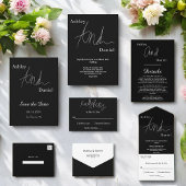 Moderne eenvoudige zwart-wit elegante bruiloft save the date