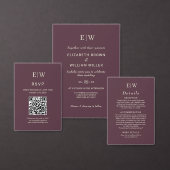 Prospectus 21,6 Cm X 24,94 Cm Elégante laque simple cerise, Mariage Monogramme (Personnalisez la collection de ce créateur indépendant.)