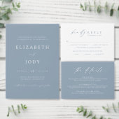 Invitation Tout En Un Modern Dusty Blue Wedding (Personnalisez la collection de ce créateur indépendant.)
