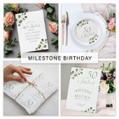 Papier Budget simple eucalyptus invitation fête d'anniver