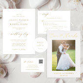 Programme de mariage à typographie dorée élégante