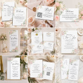 Carte Postale Code QR de réponse au mariage de roses douces élég