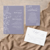 Invitation Soft Violet Minimaliste Élégant Mariage Feuille (Personnalisez la collection de ce créateur indépendant. )