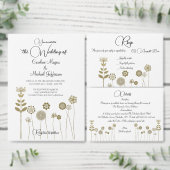 Invitation Élégant minimalisme floral or doux intemporel (Personnalisez la collection de ce créateur indépendant.)