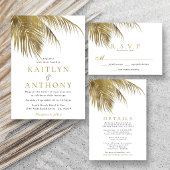 Save The Date Elégant Palm Tree Plage Tropical Mariage
