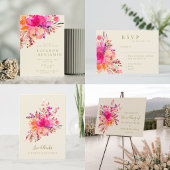 Carte De Placement Elégant Mariage de couleur rose