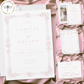 Carte D'accompagnement Elegant Vintage Baroque Dusty Pink Wedding