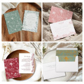 Invitation Royal Blue Floral Garden Arch RSVP QR Code Wedding