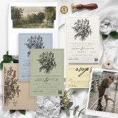 Invitation Code QR de mariage chrétien simple à motif floral 