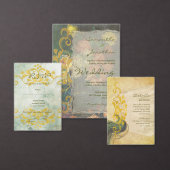 Moody Bloemen Rococo Revival Wedding Kaart (Personaliseer de collectie van deze zelfstandige maker.)