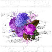 Sticker Rond Élégant Mariage musical floral