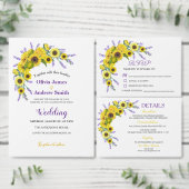 Étiquette Sunflower & Lavender Wedding Return Address  (Personnalisez la collection de ce créateur indépendant.)