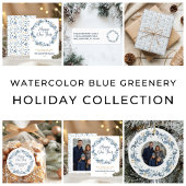 Papier Cadeau Elégante aquarelle bleu vert