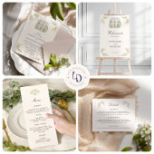 Elegant Watercolor Manor Rococo Wedding Cadeaulabel