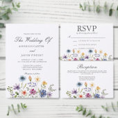 Save The Date Elegant Spring Wildflowers with Photo Back (Personnalisez la collection de ce créateur indépendant.)