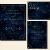 Invitation Mariage Élégant Nuit Étoilée Céleste